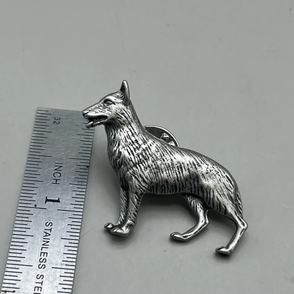 Silver Dog Brooch